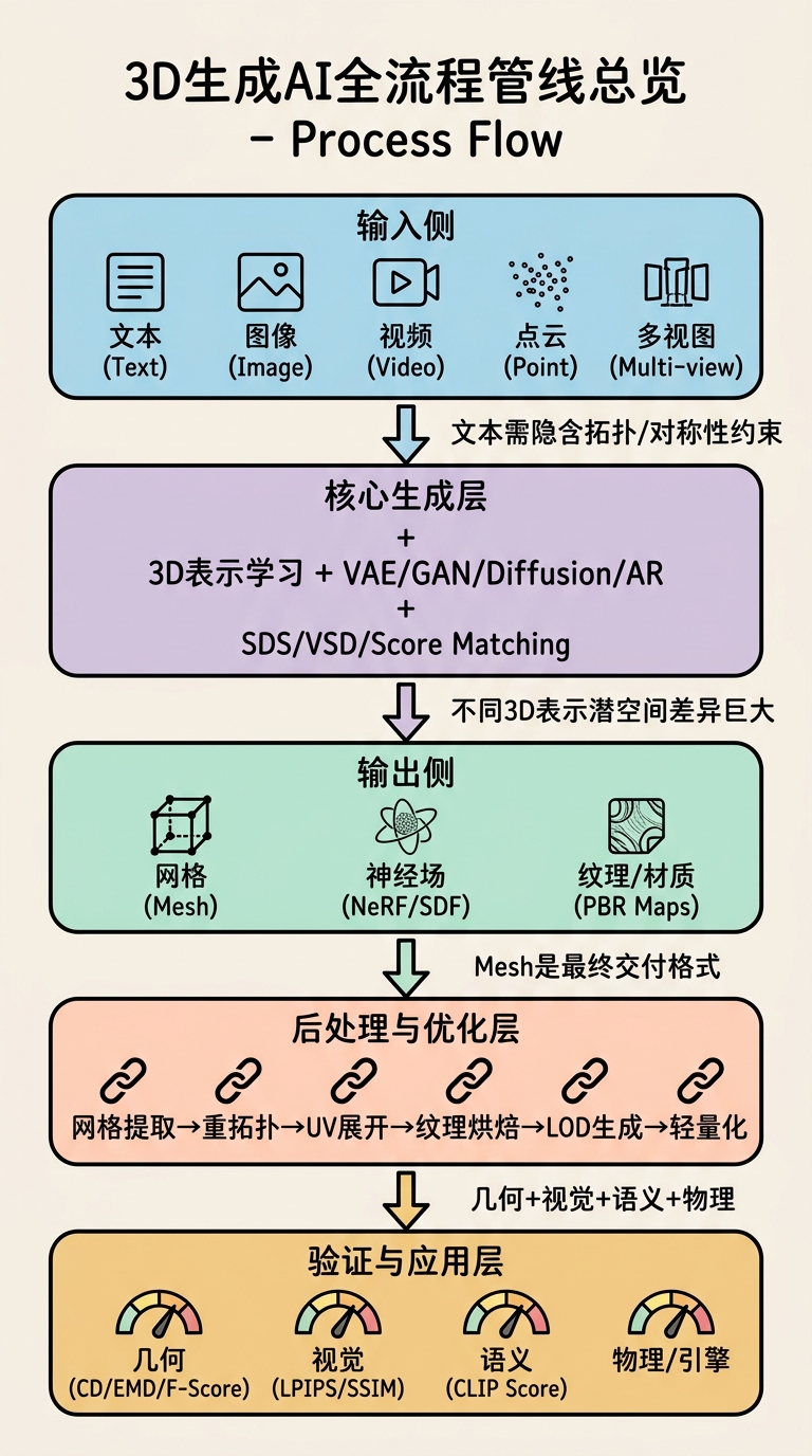3D生成AI全流程管线总览