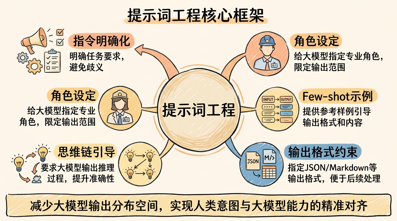 提示词工程核心方法论架构图