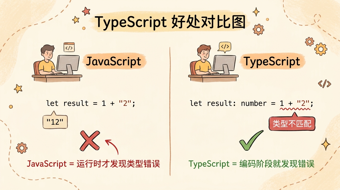 TypeScript的好处：提前发现类型错误