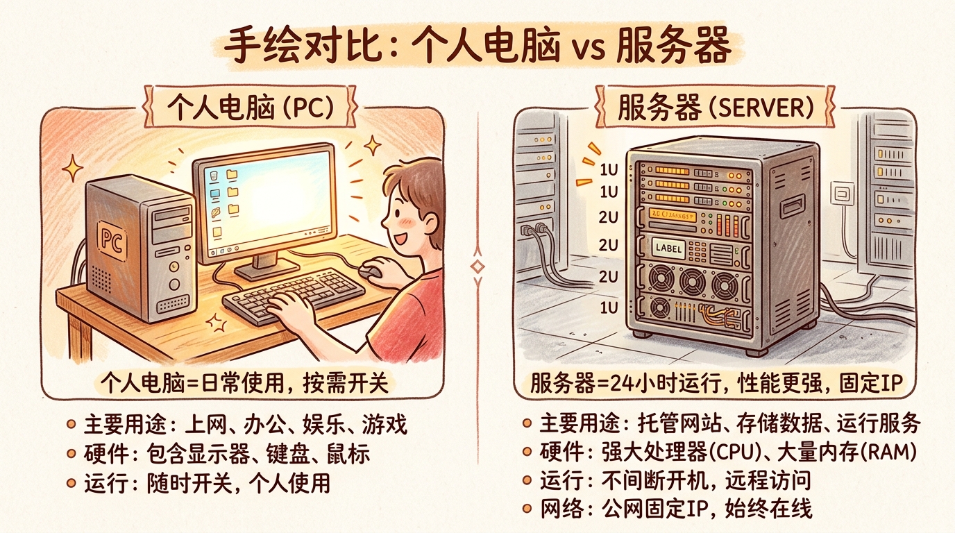 服务器vs个人电脑对比