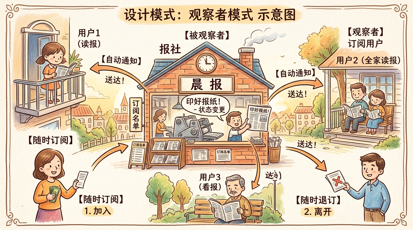 观察者模式原理：订阅发布机制