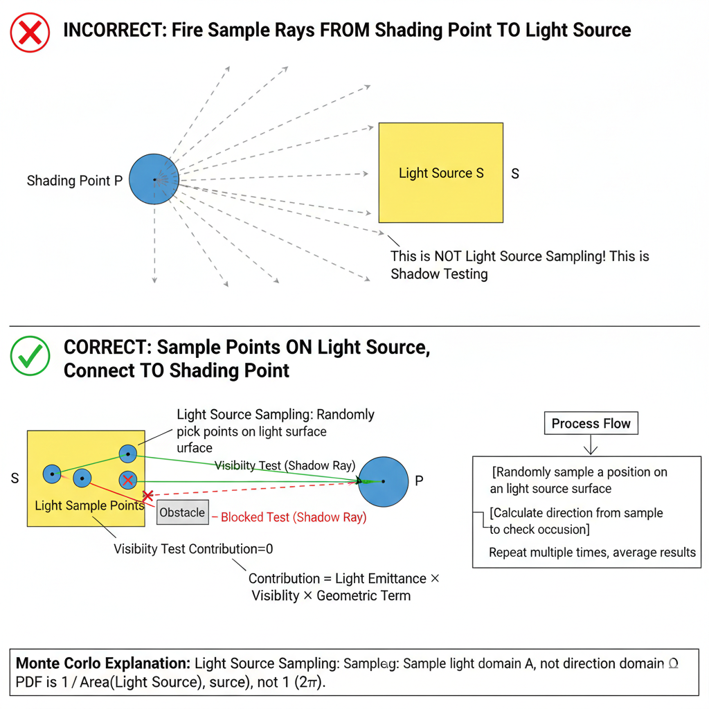 对光源采样示意图