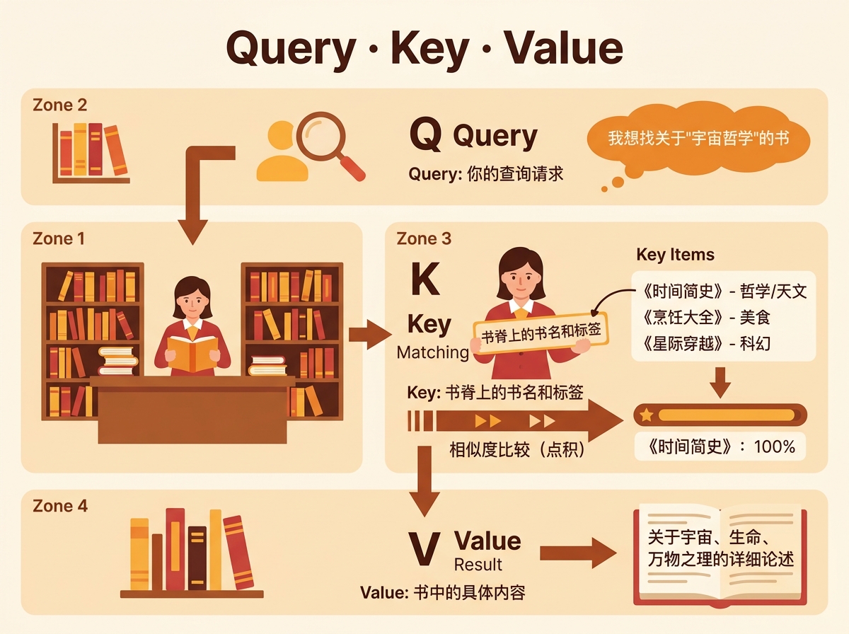 Query · Key · Value 交互流程