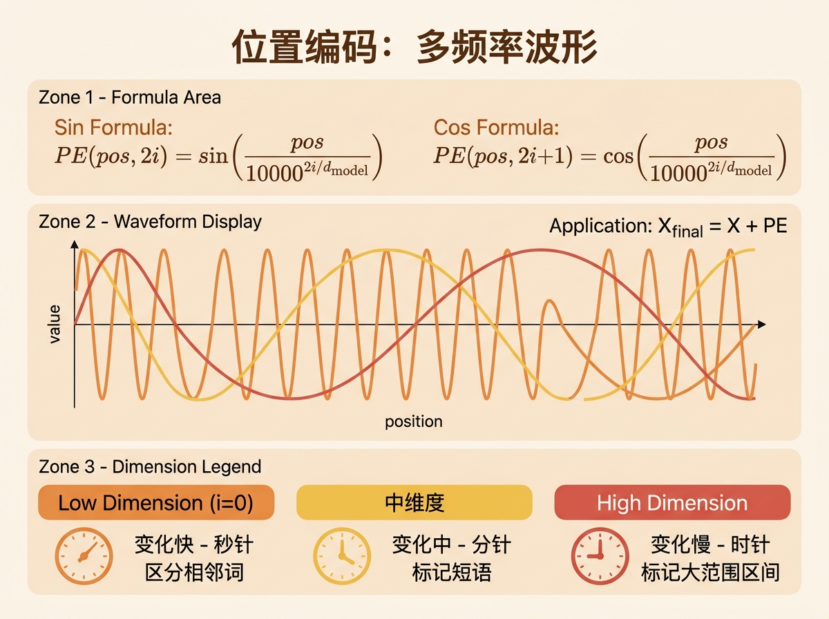 位置编码：多频率波形
